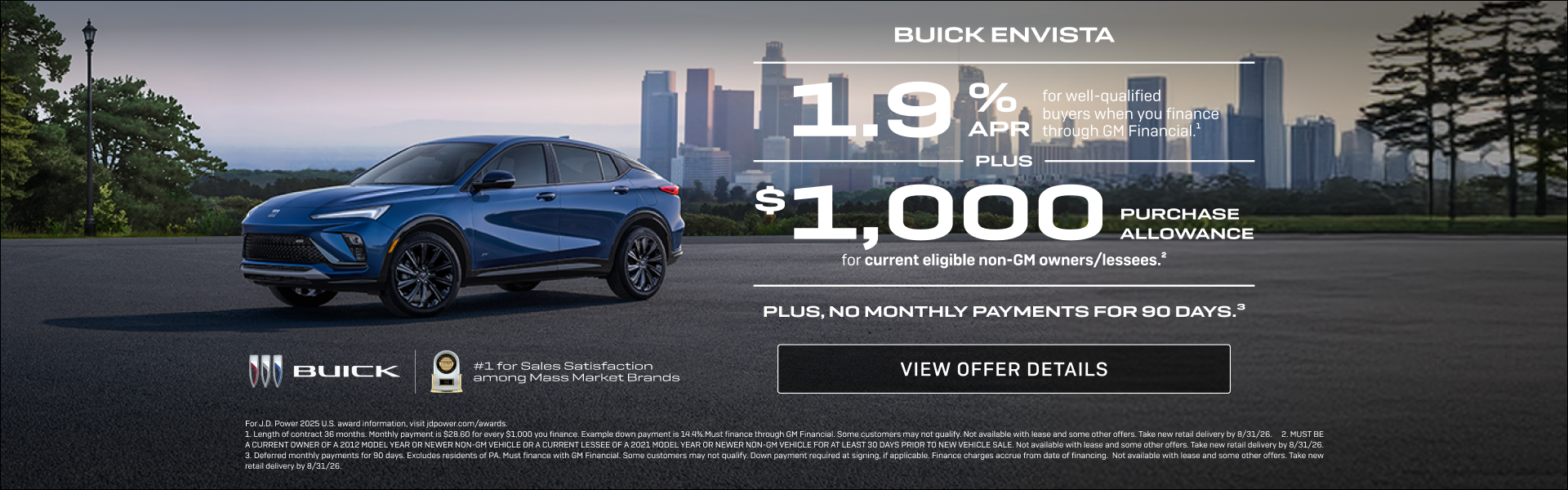 1.9% APR 
FOR WELL-QUALIFIED BUYERS when you finance through GM Financial.1

Plus, $1,000 PURCHAS...